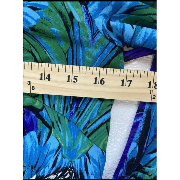 Laundry by Shelli Segal Boho Chic Preppy Sift Dress Ballon Sleeves Green Blue 6 - Picture 10 of 12